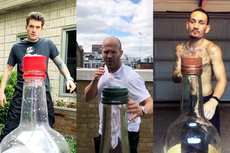 #BottleCapChallenge: El nuevo desafío viral que tiene a famosos abriendo botellas
