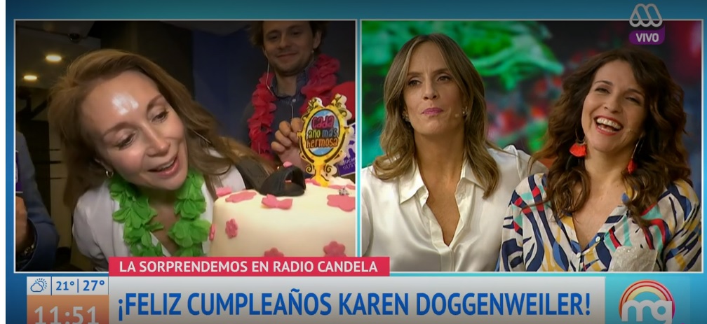 La particular celebración de cumpleaños de Karen Doggenweiler en "Mucho Gusto"