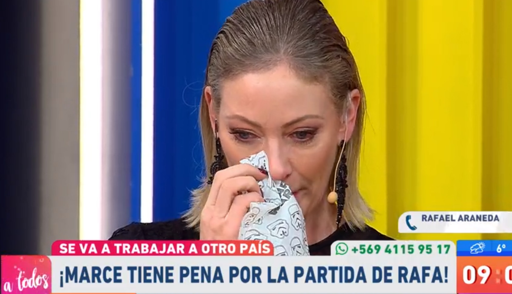Marcela Vacarezza se quebró en vivo por partida de Rafael Araneda: "Se va a perder muchos momentos"