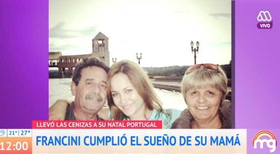 francini amaral viajo a Portugal con las cenizas de su madre