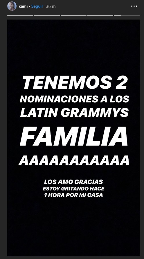 Cami es primera vez nominada a los latin grammys