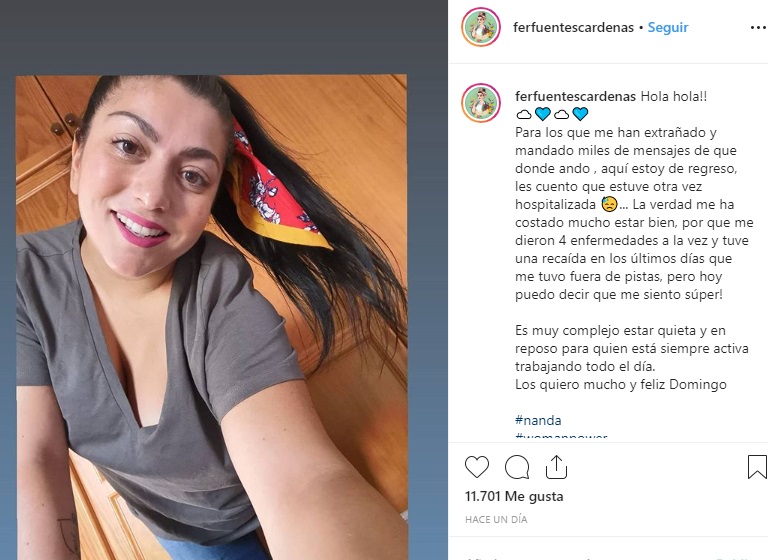 fuentes fue nuevamente hospitalizada