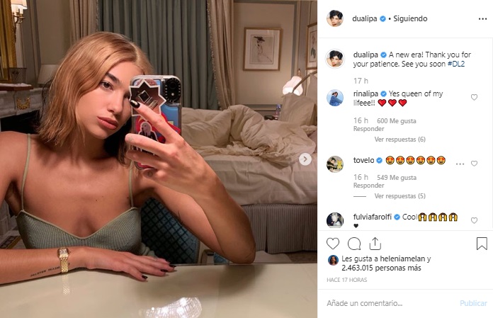 dua sorprende a sus fanáticos