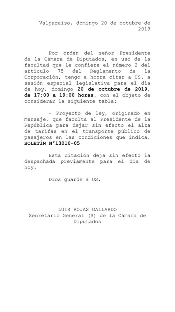 Comunicado Diputados