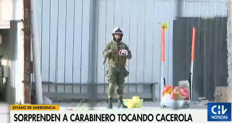 El inédito video de un Carabinero que se unió a los cacerolazos