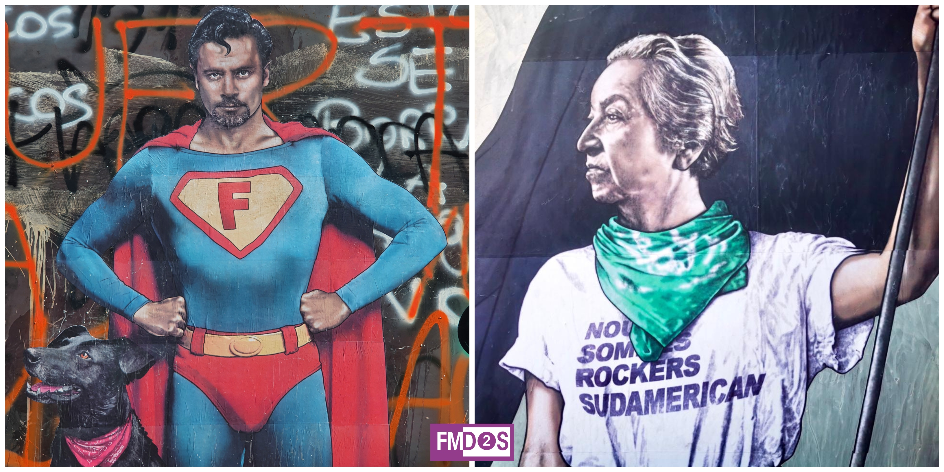 Autor de mural de Felipe Camiroaga vuelve a sorprender con imagen de Gabriela Mistral