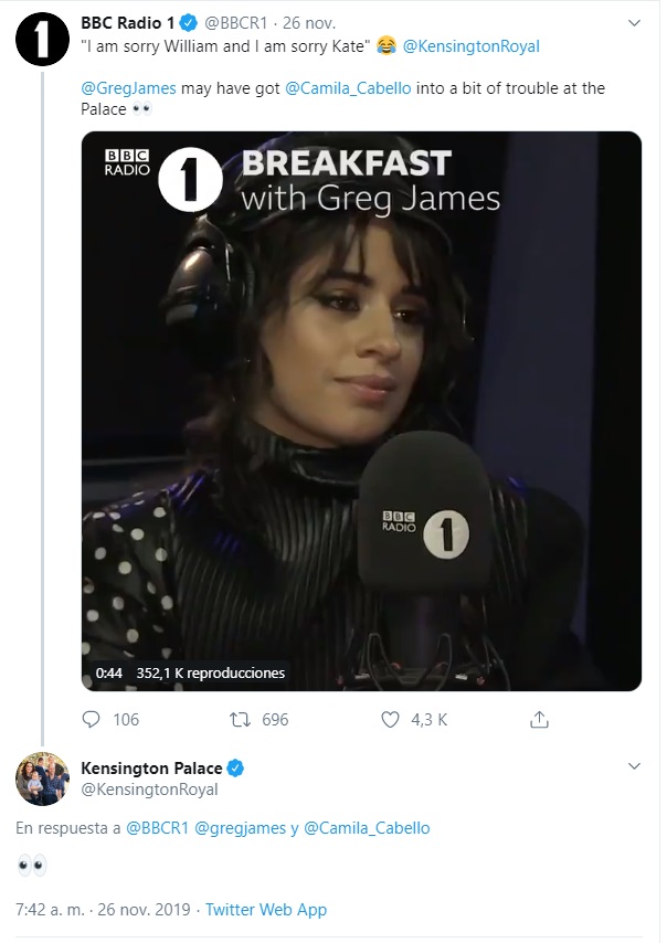 camila cabello le 'robó' a William y Kate