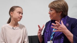 Michelle Bachelet se reunió con Greta Thunberg en la COP25
