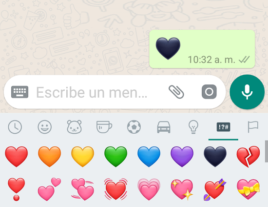 corazones de Whatsapp
