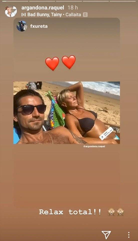 raquel con su galán