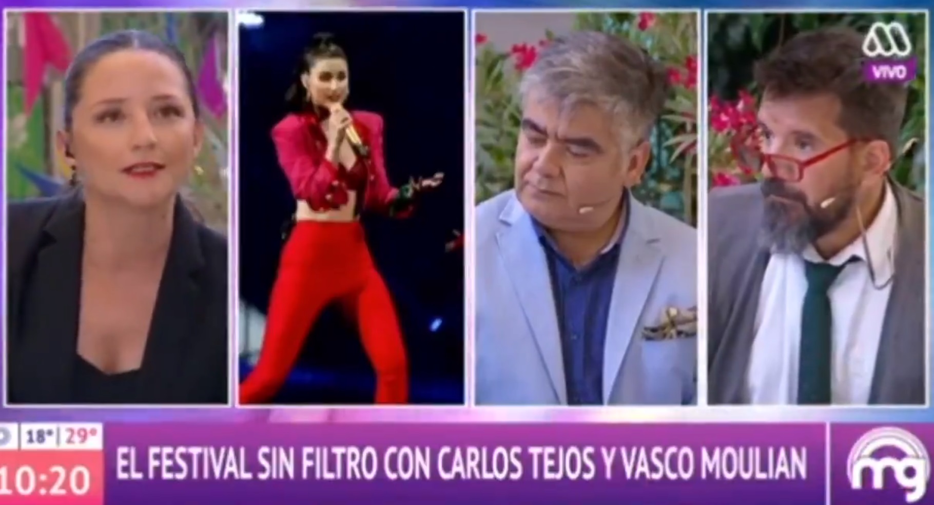 El tenso diálogo entre Vasco Moulian y Andrea Arístegui por segunda noche de Viña 2020