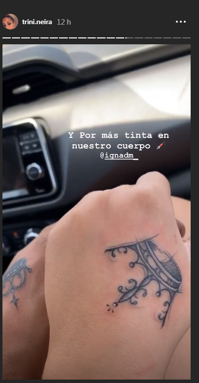 el tatuaje que se hizo trinidad neira y su pololo