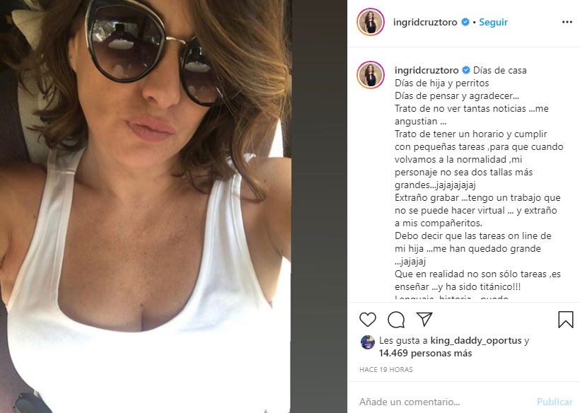 ingrid cruz habló de su cuarentena