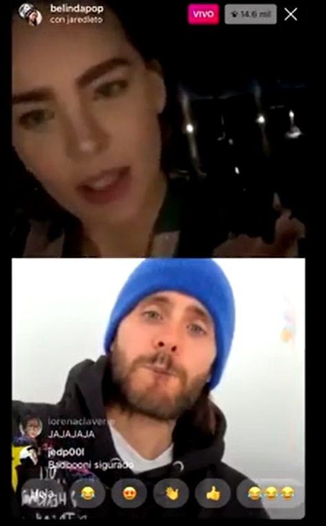 jared leto se unió a una transmisión de Belinda 