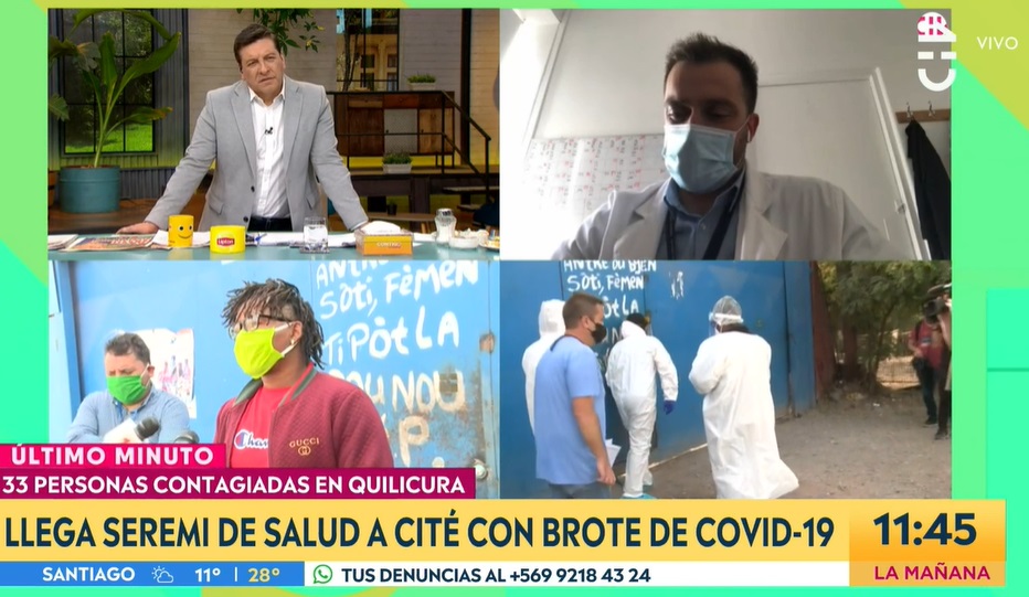 tenso despacho de CHV en cité de Quilicura