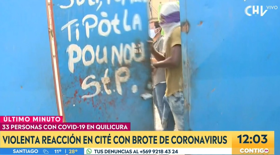 El tenso momento que vivió equipo de matinal de CHV en cité de Quilicura