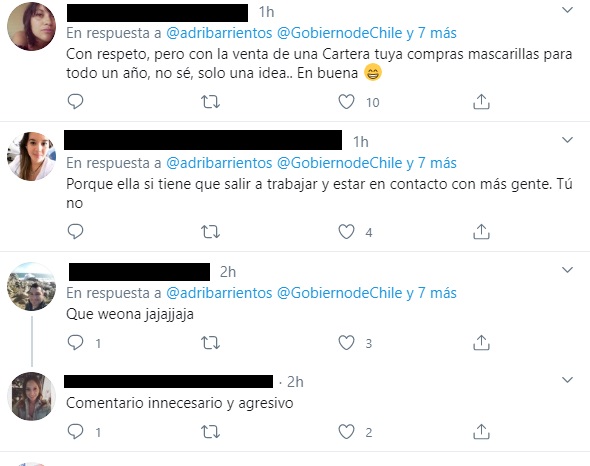 las reacciones ante el descargo de barrientos por mascarillas