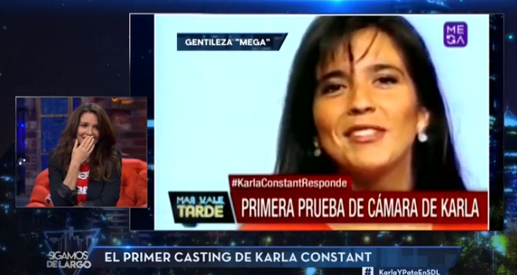 karla en su primera aparición en TV