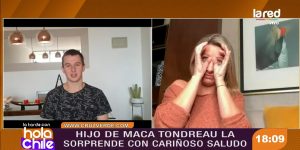 Macarena Tondreau se emocionó con mensaje de su hijo en "Hola Chile"