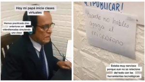 El tierno video de un profesor practicando para sus clases online con manual hecho por su hija