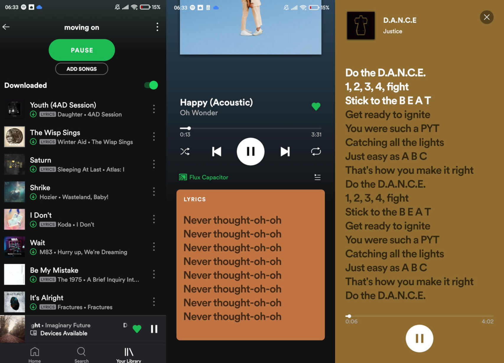 spotify letras está disponible en miles de canciones 