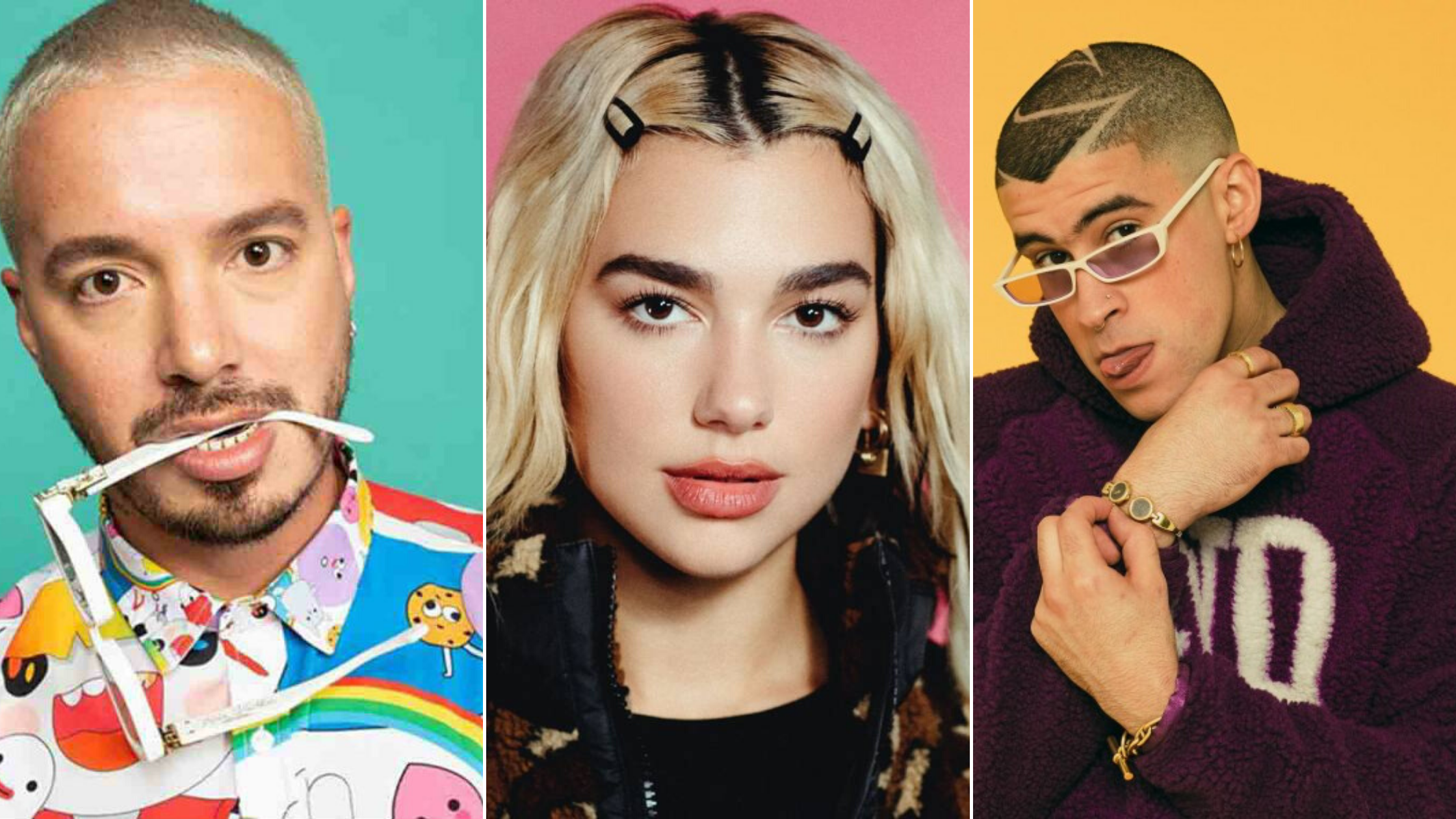 Dua Lipa anuncia colaboración con J Balvin y Bad Bunny