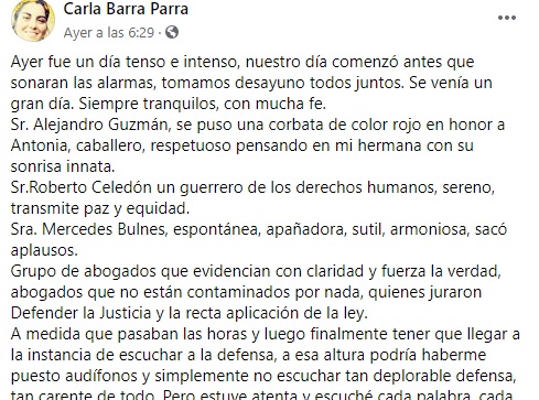 el relato de carla tras formalizacion de pradenas