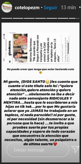 coté lopez aclara dichos de barrientos