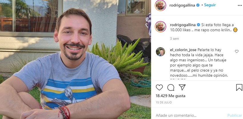 rodrigo gallina cambio su apariencia 