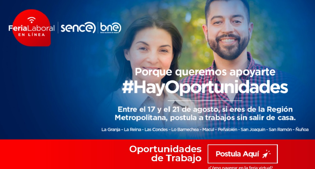 feria laboral en comunas de la region metropolitana