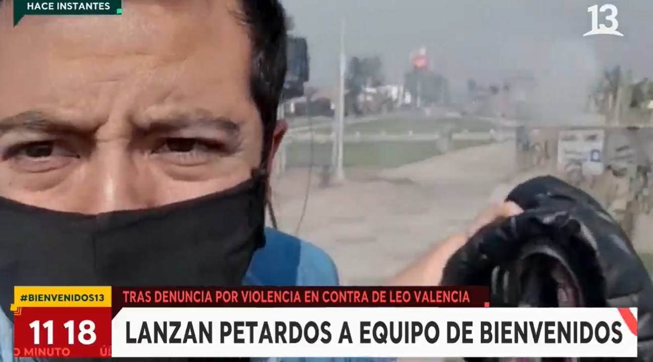 Atacan con petardos a equipo de "Bienvenidos" que cubrían denuncia de maltrato contra Leo Valencia