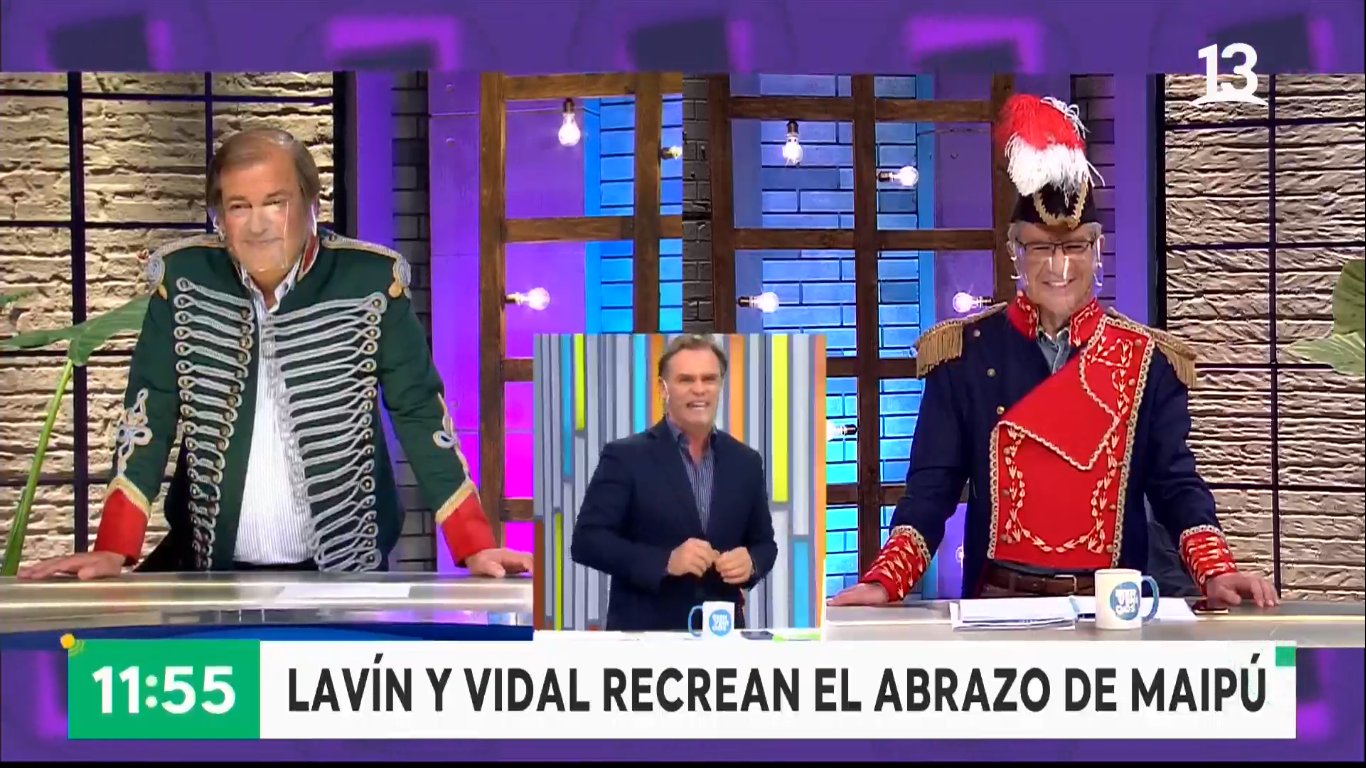 Francisco Vidal y Joaquín Lavín recrearon el 'Abrazo de Maipú' y generó ola de reacciones