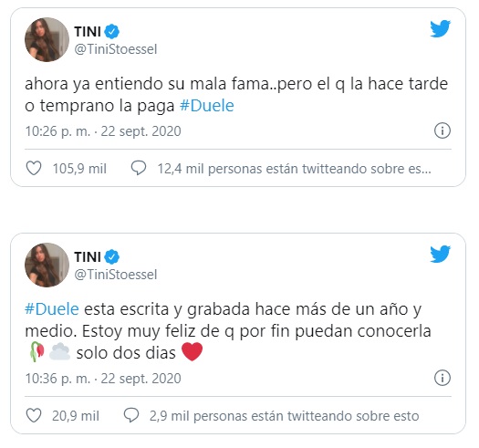comentario tini 