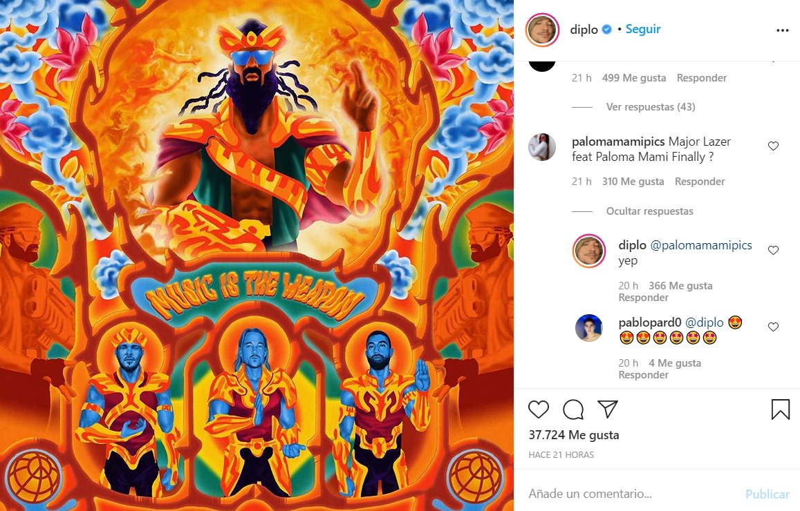 major lazer tendrá colaboración con paloma mami 