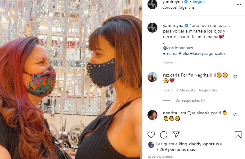 el reencuentro de ella con su mamá