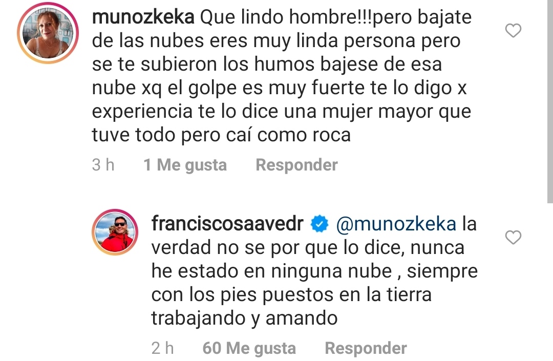 Pancho Saavedra respondió a desubicado comentario en redes sociales. 