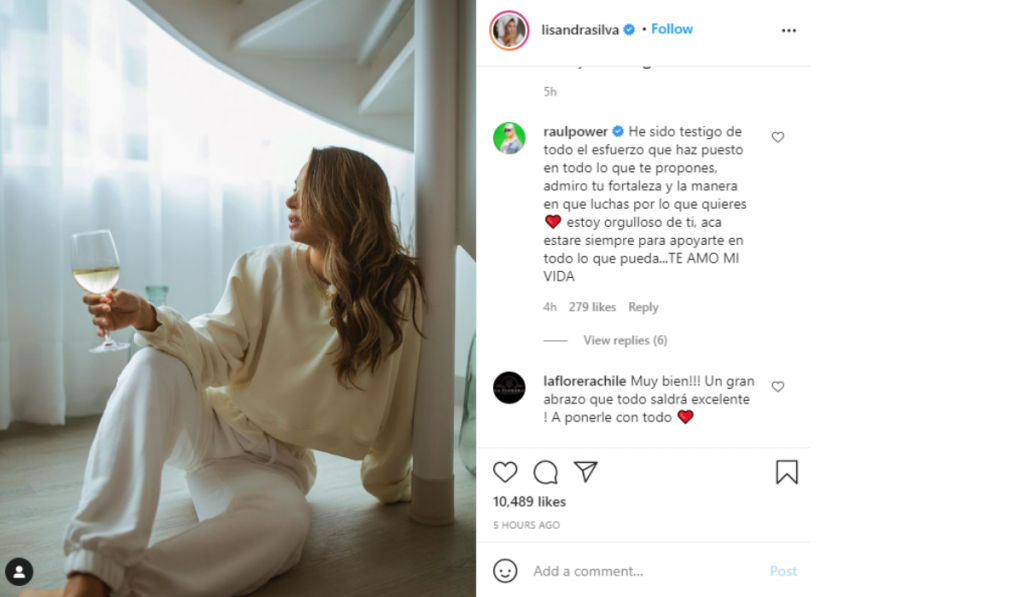 Lisandra Silva recibió tierno mensaje de apoyo de su pareja, Raúl Peralta