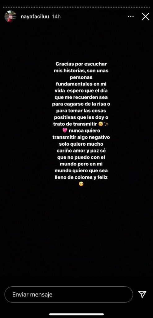 Naya Fácil mostró crisis de pánico a través de redes sociales