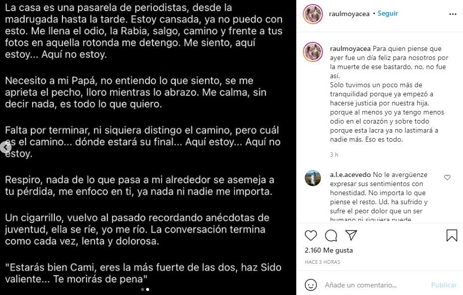 mensaje del padre de tamara por el sospechoso 