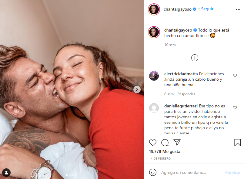Instagram de Chantal junto a su pololo