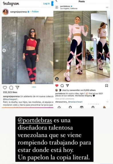 China Suárez es acusada de plagio por copiar vestuario deportivo 