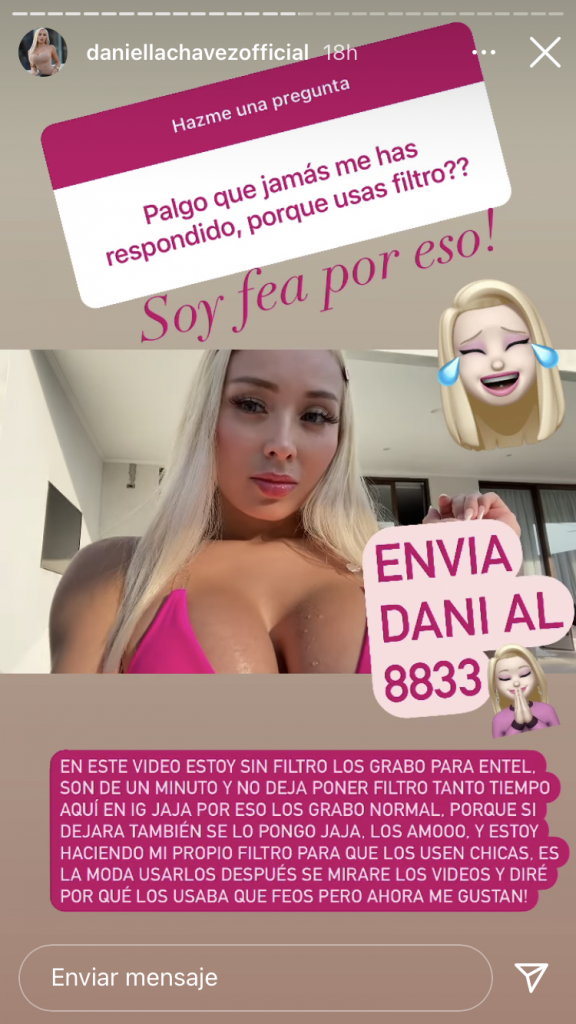 Daniella Chávez se mostró en redes sociales: ¡Sin filtro y al natural!
