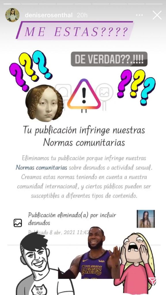 Instagram censuró el destape playero de Denise Rosenthal 