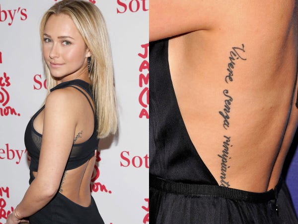 Hayden Panettiere Tatuaje Mal Escrito