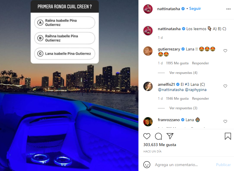 Natti Natasha deja que sus seguidores elijan el nombre de su hija 