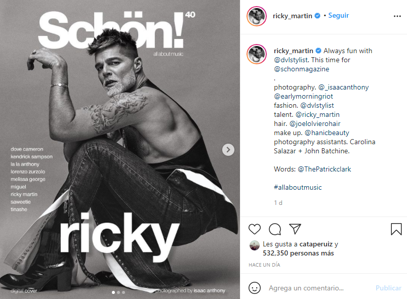 ¡Rompiendo estereotipos! Ricky Martin sorprende con sesión de fotos