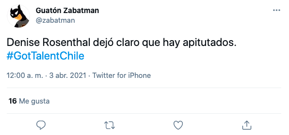 Twitt sobre Denise Rosenthal