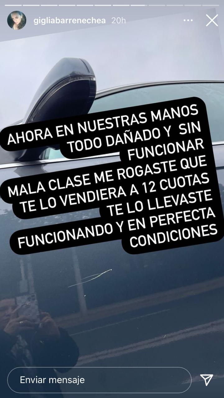 Ex amiga de Nicole "Luli" Moreno mostró cómo le dejó auto que le prestó