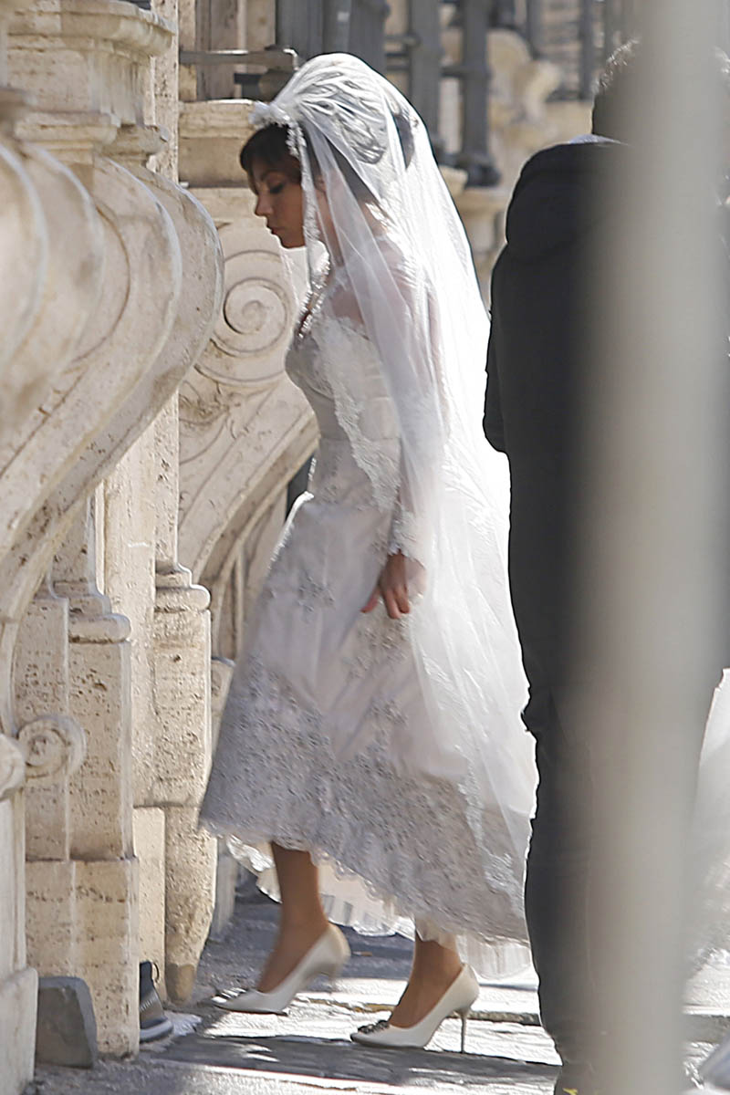 Lady Gaga Films Wedding Scene For 'House Of Gucci'