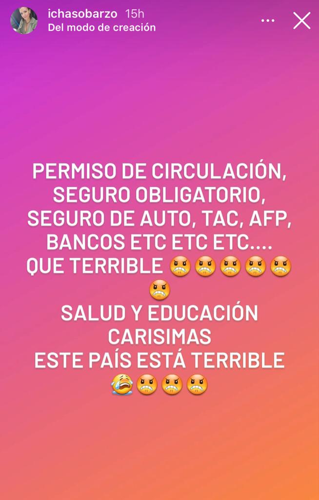 Icha Sobarzo Story Instagram